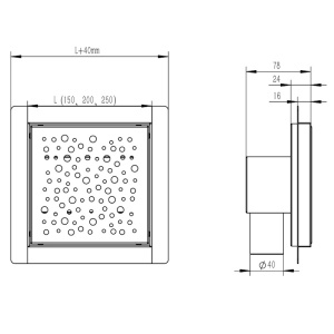 Scurgere cabina de dus tip sifon patrat Wave DL06 din inox 15 x 15 cm - Img 14