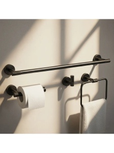 Set accesorii pentru baie GRID Black 4 piese - Img 4