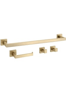 Set accesorii pentru baie Rio Brush Gold 4 piese - Img 2