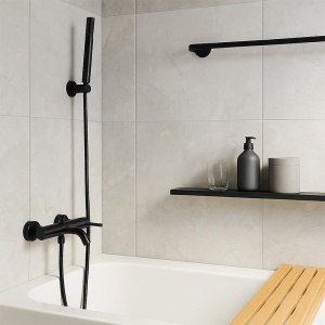 Set baterie dus si cada cu montaj pe perete Mona Black - Img 2
