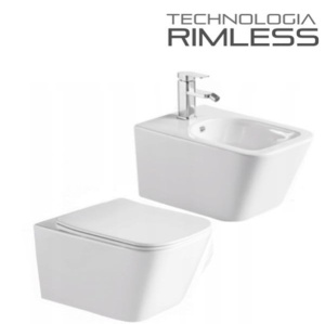 Set Bideu si Vas WC GEBERIT, ceramica sanitara, Vas WC FLUMINIA IMPERIA RIMLESS + Bideu +Capac Soft-Close Inclus SLIM PREMIUM+Cadru+Clapeta - Img 10