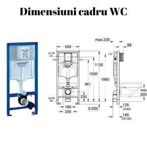 Set Bideu si Vas WC GROHE,montaj suspendat, ceramica sanitara, Vas WC VERA Alfonzo RIMLESS +Bideu +Capac Soft-Close SLIM PREMIUM +Cadru +Clapeta - Img 9