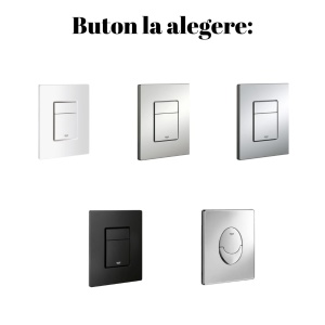 Set Bideu si Vas WC PRO GROHE, ceramica sanitara, Vas WC CUBIC BLACK RIMLESS +Bideu +Capac Soft-Close SLIM PREMIUM +Cadru +Clapeta - Img 10