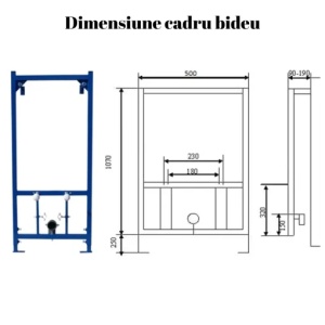Set Bideu și Vas WC PRO Grohe, montaj suspendat, Vas WC Fluminia Ricci Tornado, negru mat, capac soft-close + Bideu + Cadru + Clapetă - Img 8