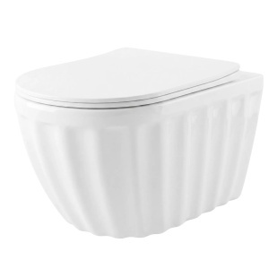 Set cu Vas de toaletă suspendat si Lavoar pe blat Rea Duo White - Img 3