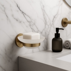 Set de accesorii pentru baie 5 in 1 Colin Auriu Periat - Img 11