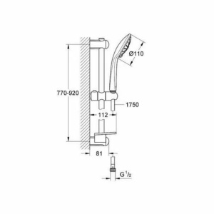 Set de dus cu bara Grohe Euphoria Massage 90 cm crom lucios - Img 2