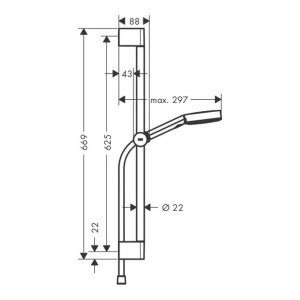 Set de dus cu bara Hansgrohe Pulsify Select 105 Relaxation 65 cm alb 3 functii - Img 2