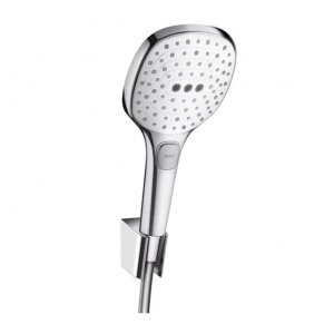 Set de dus cu porter Hansgrohe Raindance Select E 120 3 functii crom - alb - Img 1