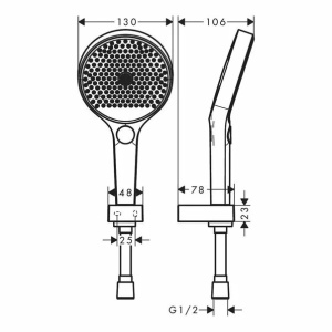Set de dus cu porter Hansgrohe Rainfinity 130 crom lucios 3 functii - Img 6