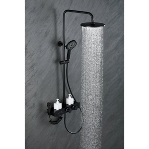 Set de dus F10B Model Modern cu Efect De Ploaie si Afisaj LCD, Culoare Negru - Img 11