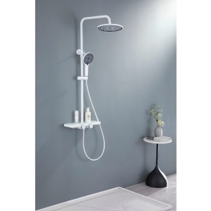 Set de dus F13-WH, Dus cu efect de ploaie, Culoarea Alb - Img 2