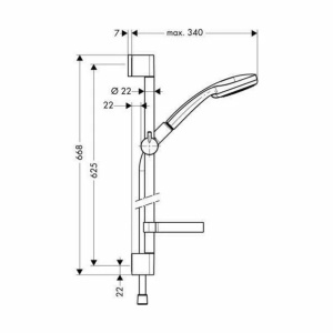 Set de dus Hansgrohe Croma 100 cu 4 functii crom - Img 2