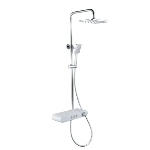 Set de dus PRO FATTER , Ecran LCD, efect de ploaie, Culoare Alb/Chrom - Img 11