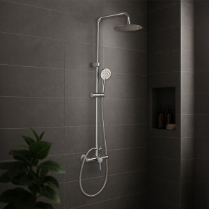 Set de dus tip ploaie Milton Crom pentru baie - Img 3