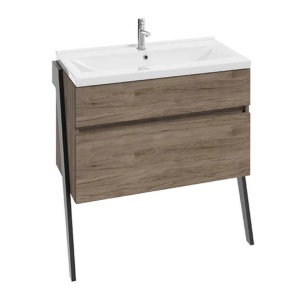 Set dulap baza suspendat Defra Op-Arty nuc rockford cu lavoar compozit Flex 80 cm - Img 2