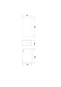 Set mobilier baie suspendat Gala Mik alb 36.5 x 23 cm cu lavoar si oglinda - Img 2