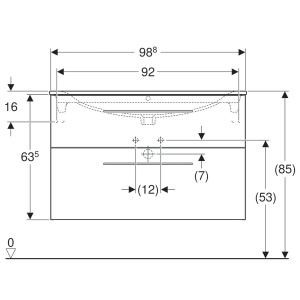 Set mobilier baie suspendat Geberit Selnova Square 100 x 48 cm cu lavoar si 2 sertare nuc american deschis - Img 3