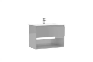 Set mobilier suspendat Gala Daily 80 x 46 x 56.5 cm galet lucios cu lavoar 80 cm