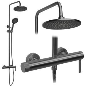 Set pentru dus baterie cu para de dus tip ploaie Rea Rivo Titan