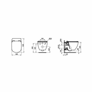 Set vas WC cu capac soft-close,si bideu suspendat PRO IDEAL STANDARD TESI AQUABLADE - Img 6