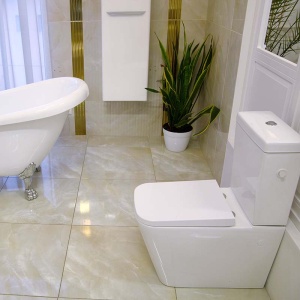 Set vas WC Fluminia, Paris, stativ, BTW, rimless cu rezervor si capac soft-close si easy off inclus - Img 3
