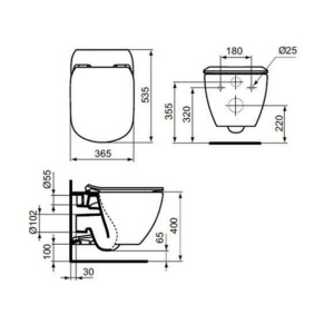 Set vas wc Ideal Standard Tesi AquaBlade cu capac soft close si rezervor Grohe cu clapeta Skate Cosmopolitan S - Img 6