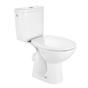 Set vas WC monobloc Roca Adele alb cu rezervor si capac soft close 37 x 64.5 cm