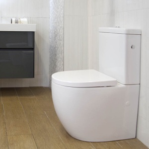 Set vas WC pe podea Fluminia, Minerva, stativ, rimless cu rezervor si capac soft-close si easy off inclus - Img 7