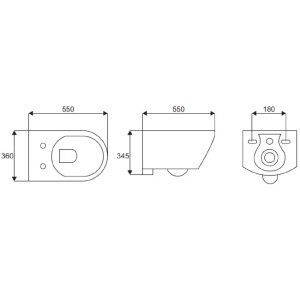 Set Vas WC PRO GEBERIT , Ceramica Sanitara, Vas WC LORENT BLACK RIMLESS + Capac Soft-Close SLIM Inclus + Cadru + Clapeta - Img 3
