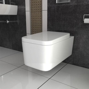 Set Vas WC PRO GEBERIT, Montaj Suspendat, Ceramica Sanitara, Vas WC CUBIC RIMLESS + Capac Soft-Close STANDARD Inclus + Cadru + Clapeta - Img 5