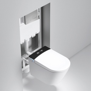 Set vas WC Smart ,cu functie bideu, Buton Crom, cadru inclus - Img 2
