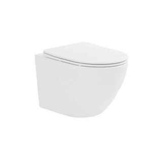 Set vas WC suspendat Fluminia Ricci Tornado, spălare cu vârtej, 36 x 49 cm, alb - Img 5