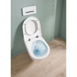 Set vas WC suspendat Villeroy & Boch Universo TwistFlush Rimless alb alpin cu capac soft close - Img 10