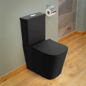 Set WC monobloc Spectrum, Terra Black, Rimless Protect, cu capac și rezervor, 37x64 cm, negru mat - Img 2