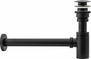 Sifon de scurgere universal+ ventil klik-klak, sistem Push-up, finisaj Negru - Img 3