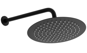 Sistem Complet De Dus REA HYPER BLACK MATT + BOX, Montaj In Perete, Para Rotunda Tip Ploaie 25x25 Cm, 2 Functii De Curgere A Apei, Auriu - Img 6