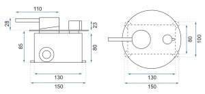 Sistem Complet De Dus REA LUNGO ALB + BOX, Montaj In Perete, Para Rotunda Tip Ploaie 25x25 Cm, 2 Functii De Curgere A Apei, Alb Mat - Img 9