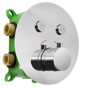 Sistem Complet De Dus REA LUNGO MILER CHROME + BOX, Montaj In Perete, Para Rotunda Tip Ploaie 30 x 30 Cm, 2 Functii De Curgere A Apei, Crom - Img 8