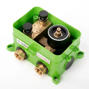 Sistem Complet De Dus REA LUNGO MILER GOLD + BOX, Montaj In Perete, Para Rotunda Tip Ploaie 30 x 30 Cm, 2 Functii De Curgere A Apei, Auriu - Img 6