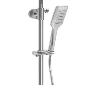 Sistem Complet De Dus REA TOM Montaj Pe Perete, Para Dreptunghiulara Tip Ploaie 25 x 17 Cm, 2 Functii De Curgere A Apei, Inaltime 120 cm, Crom - Img 3