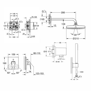 Sistem de dus incastrat Grohe Eurocube Euphoria New Tempesta crom - Img 2
