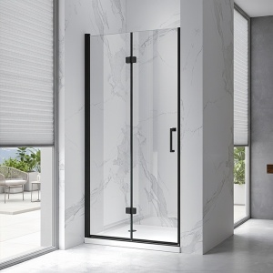 Usa de dus batanta pentru nisa ZES-KZ21B-BL-80 negru 80 x 195 cm sticla 6 mm - Img 2