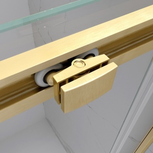 Usa de dus culisanta de walk-in ZES-KZ09A-GL-BR-100, rame auriu periat 95-100 cm - Img 7
