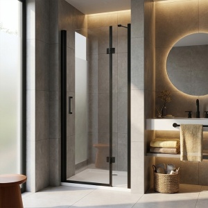 Usa de dus pentru nisa batanta KZ27 negru 90 x 195 cm sticla 6 mm - Img 16