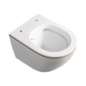 Vas de toaleta suspendat Mizu Black White, rimless, cu capac din duroplast cu softclose - Img 3