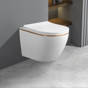 Vas de toaleta suspendat Mizu Black White, rimless, cu capac din duroplast cu softclose - Img 13