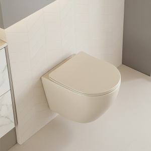 Vas de toaleta suspendat Mizu Cappuccino, rimless cu capac din duroplast cu softclose - Img 8