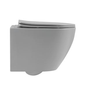Vas de WC suspendat Mizu Grey Matt, rimless cu capac softclose - Img 3