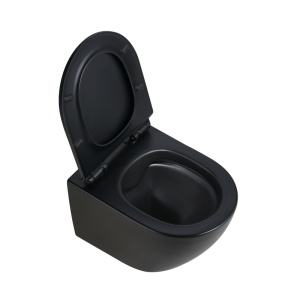 Vas toaleta WC suspendat Mizu Black Matt cu capac din duroplast cu softclose - Img 10